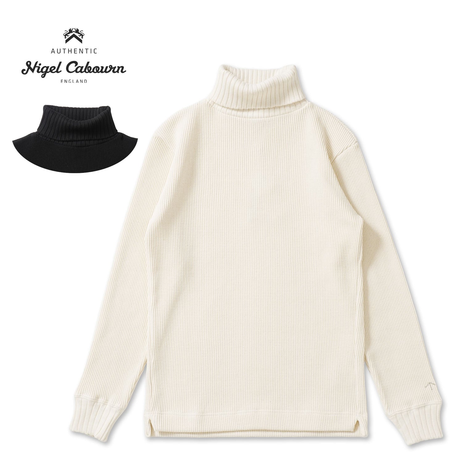 Nigel cabourn タートルネック ニット 長袖 アイボリー Nigel Cabourn ナイジェルケーボン タートルネック “TURTLE NECK