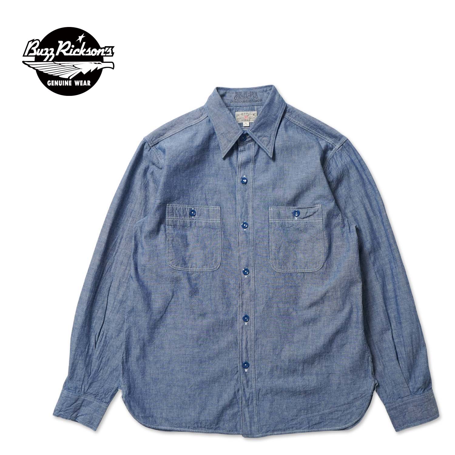 BUZZ RICKSON'S バズリクソンズ 長袖シャツ “BLUE CHAMBRAY WORK SHIRT