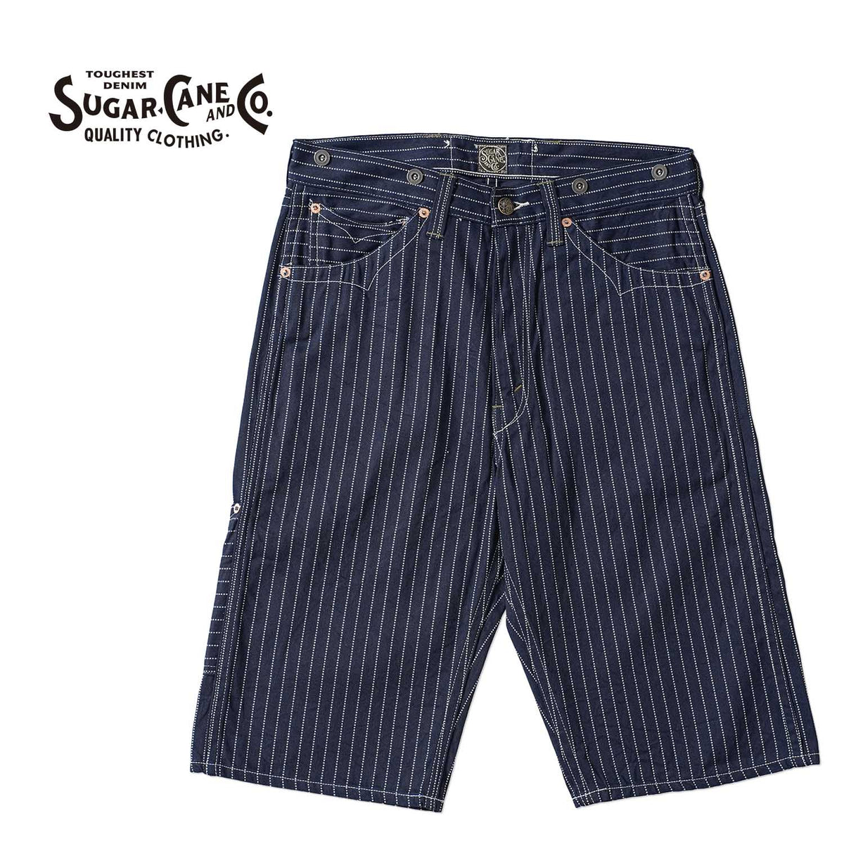 SUGAR CANE シュガーケーン ショートパンツ FICTION ROMANCE "9oz. WABASH STRIPE ZIP FLY SHORTS" SC51443