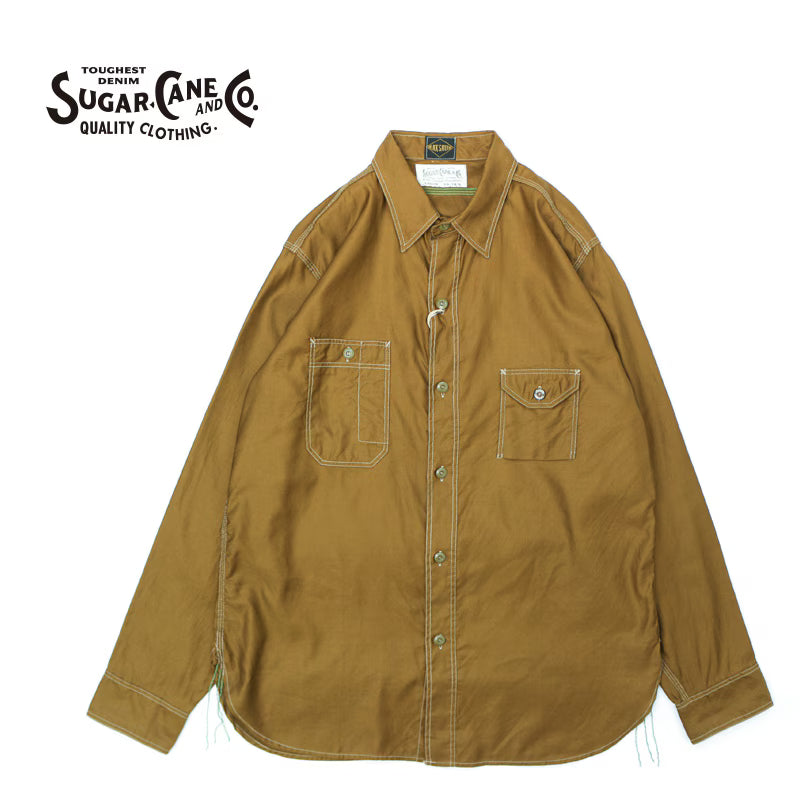 SUGAR CANE シュガーケーン 長袖シャツ "FR 3oz. COTTON SATEEN L/S" SC28993