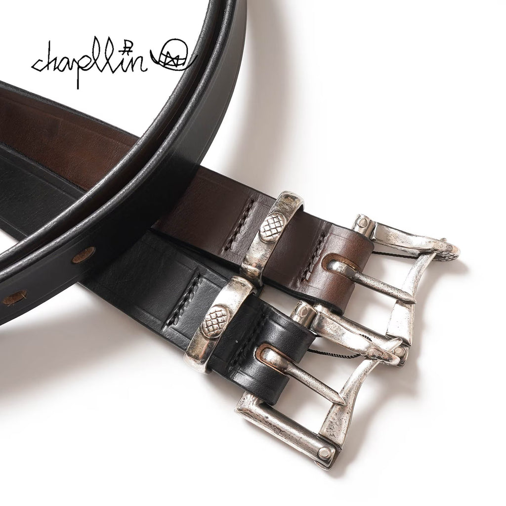 chapllin チャップリン ベルト HORWEEN CHROMEXCEL LEATHER "FIREMAN BELT" CPB-FIREMAN-CEX【BLACK×SILVER】