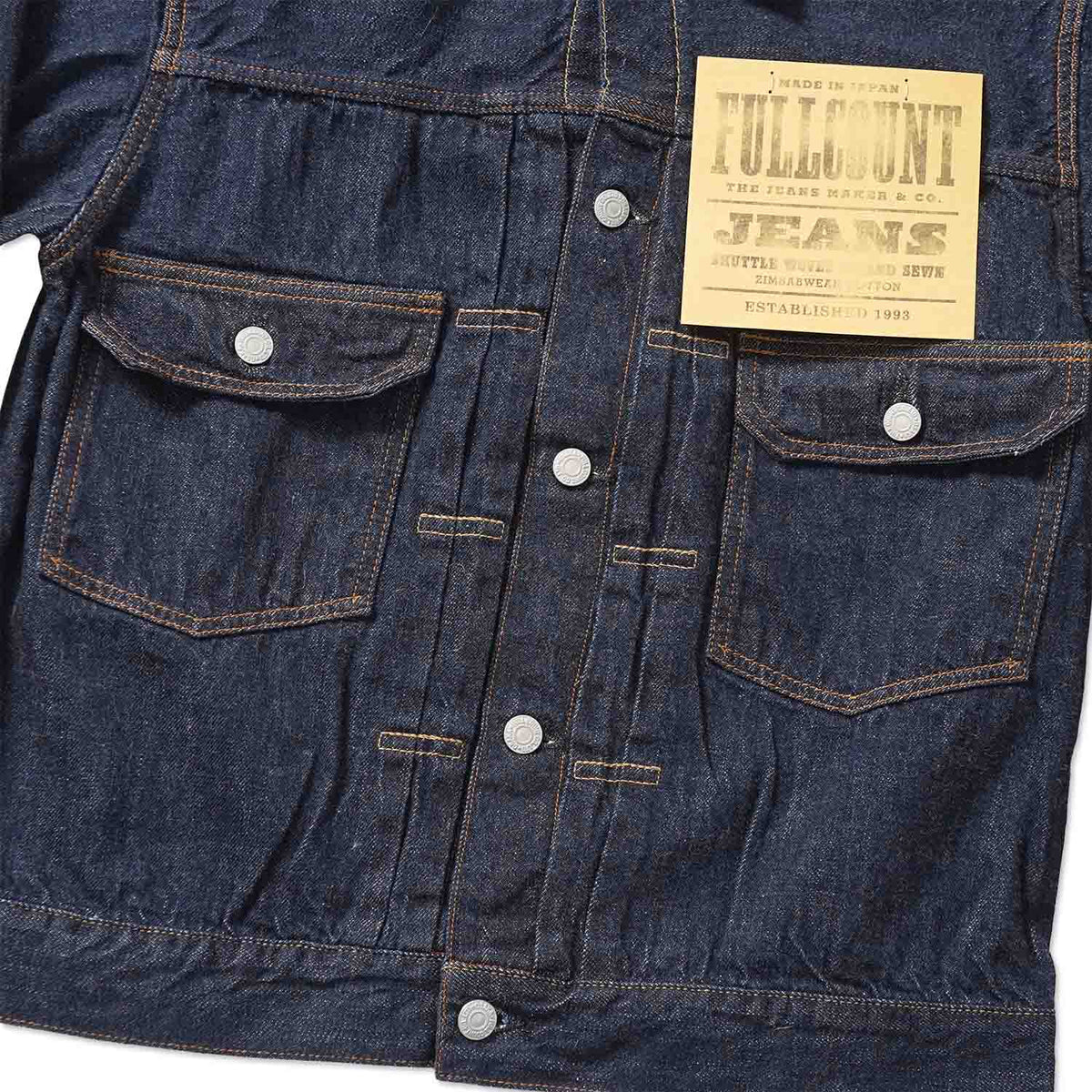 FULLCOUNT フルカウント デニム ジャケット “Type2 Denim Jacket (Super Smooth)” ONE WASH 2102SSW