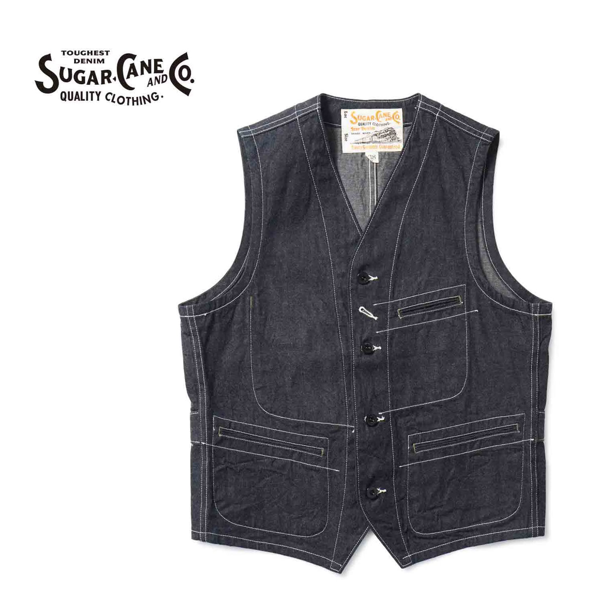 SUGAR CANE シュガーケーン ベスト "11oz. BLUE DENIM WORK VEST" SC15702