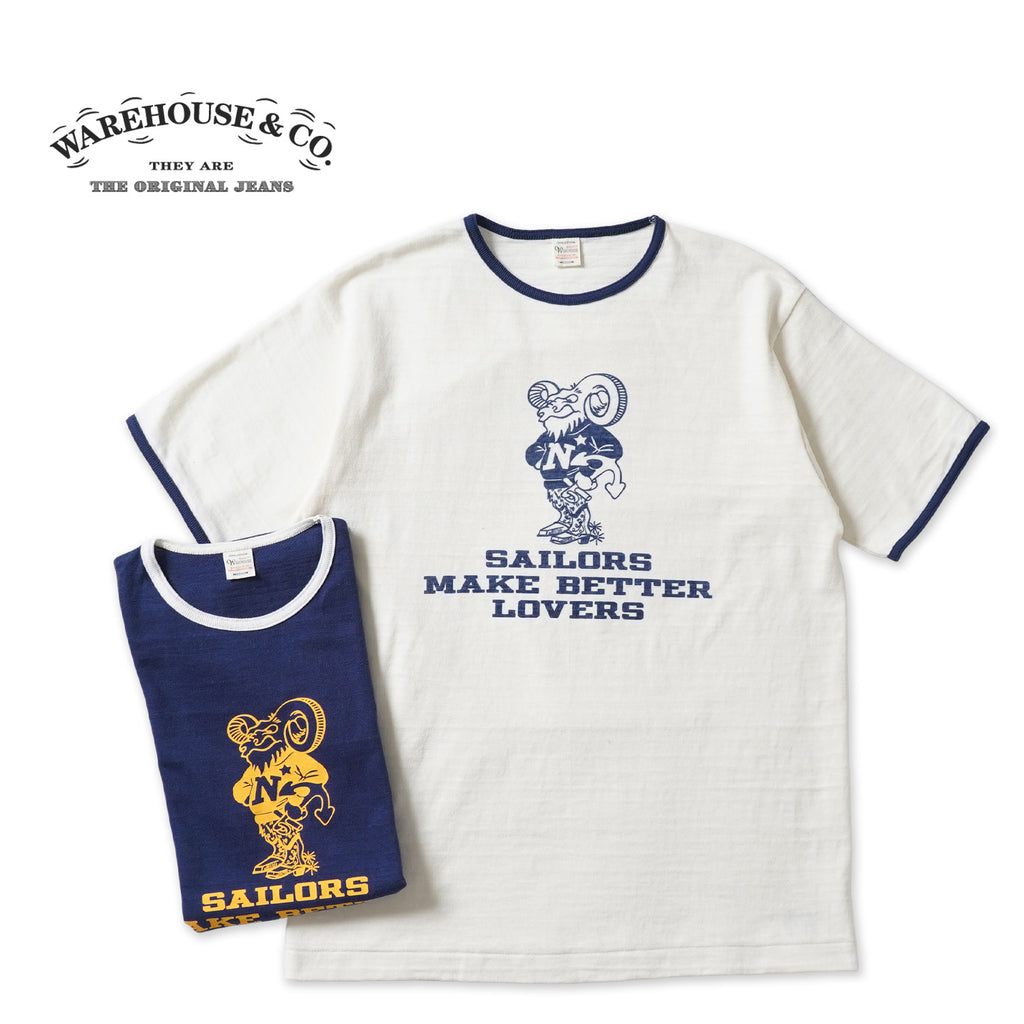 WAREHOUSE ウエアハウス 半袖Tシャツ リンガーT Lot 4059 "SAILORS" 4059-SAILORS(26SS)