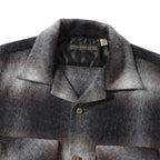 FULLCOUNT フルカウント 長袖シャツ "Wool Alpaca Shaggy Check Open Collar Shirt" 4102