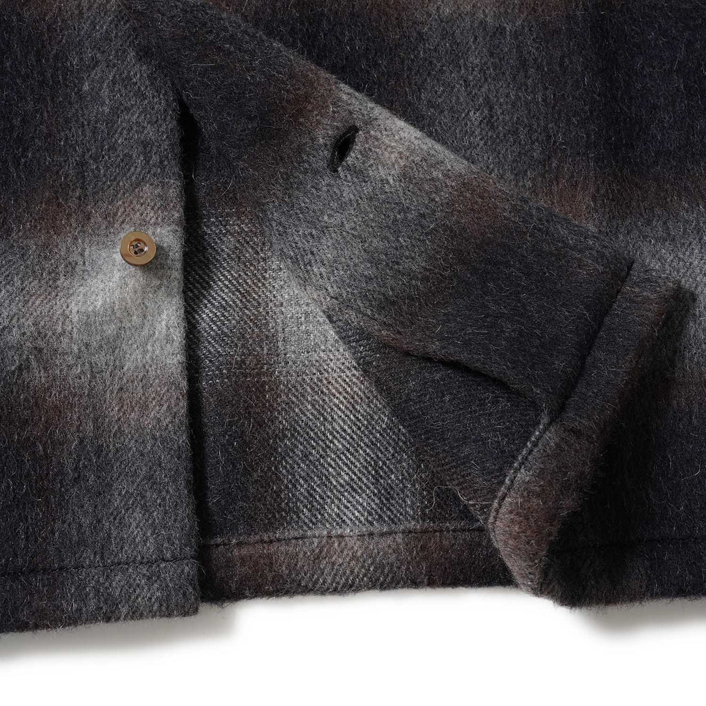 FULLCOUNT フルカウント 長袖シャツ "Wool Alpaca Shaggy Check Open Collar Shirt" 4102