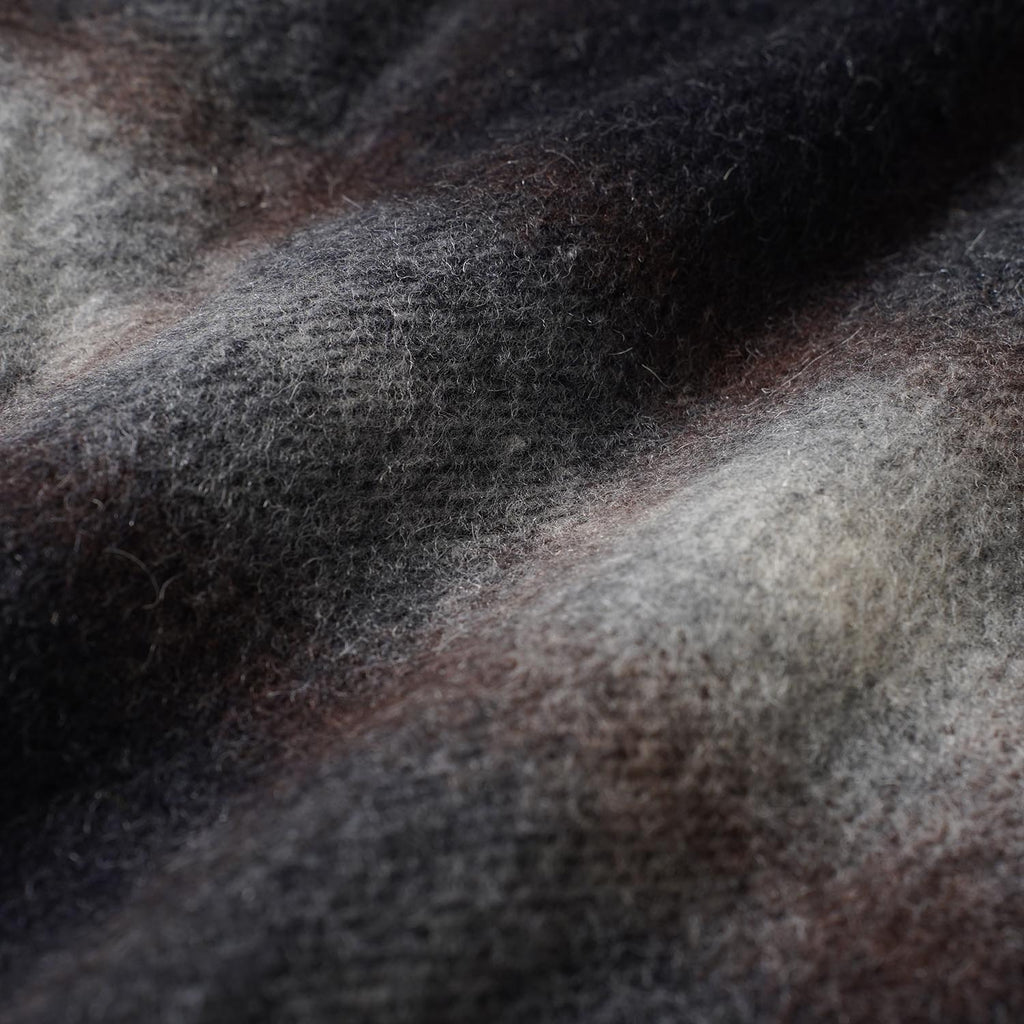 FULLCOUNT フルカウント 長袖シャツ "Wool Alpaca Shaggy Check Open Collar Shirt" 4102