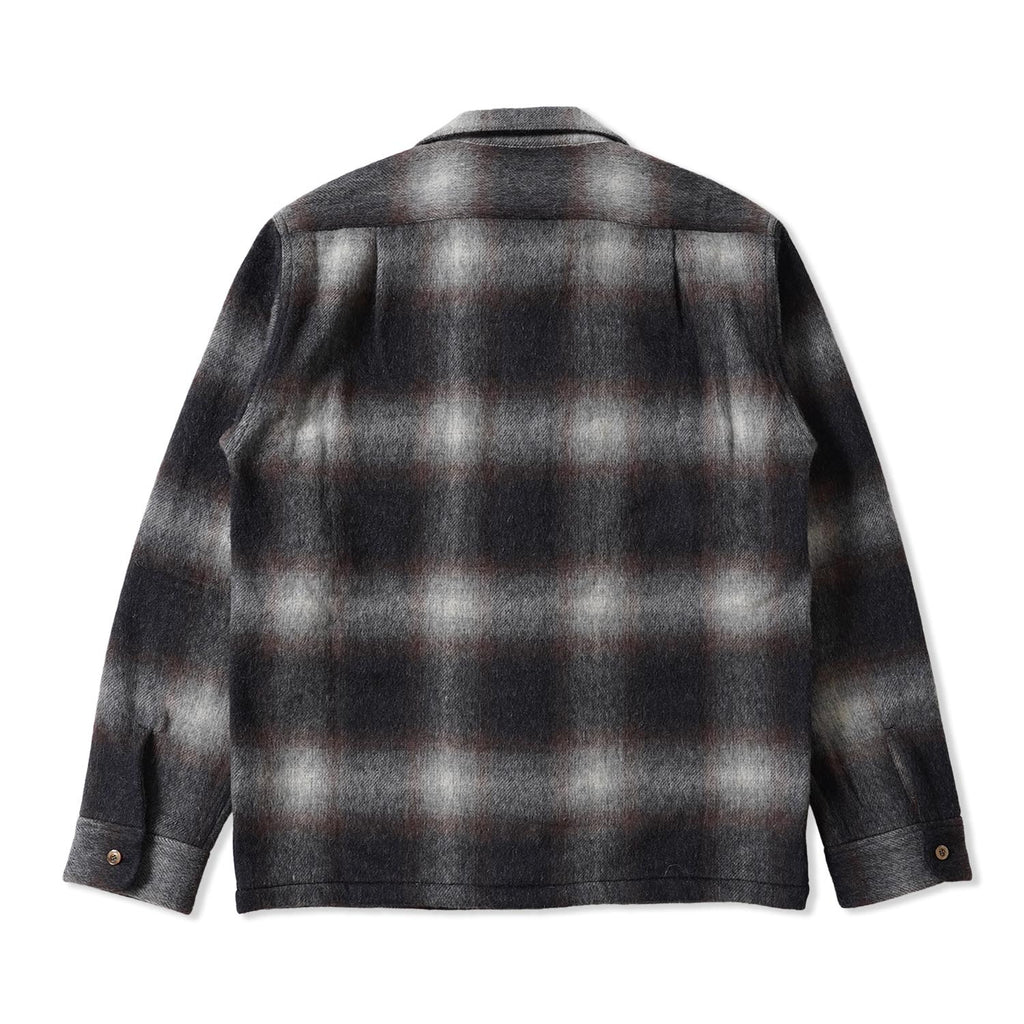 FULLCOUNT フルカウント 長袖シャツ "Wool Alpaca Shaggy Check Open Collar Shirt" 4102