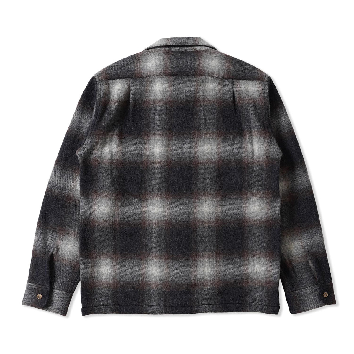FULLCOUNT フルカウント 長袖シャツ "Wool Alpaca Shaggy Check Open Collar Shirt" 4102