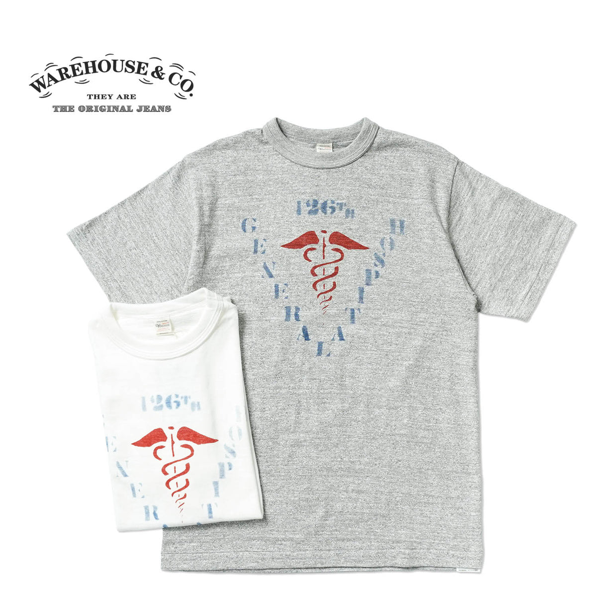 WAREHOUSE ウエアハウス 半袖 Tシャツ Lot 4601 "GENERAL HOSPITAL" 4601-GENERAL HOSPITAL(26SS)