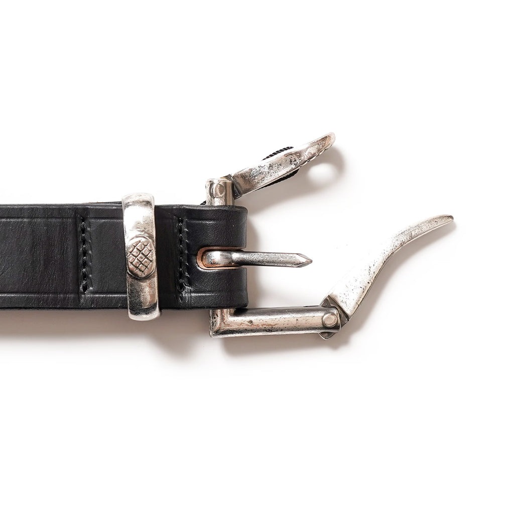 chapllin チャップリン ベルト HORWEEN CHROMEXCEL LEATHER "FIREMAN BELT" CPB-FIREMAN-CEX【BLACK×SILVER】