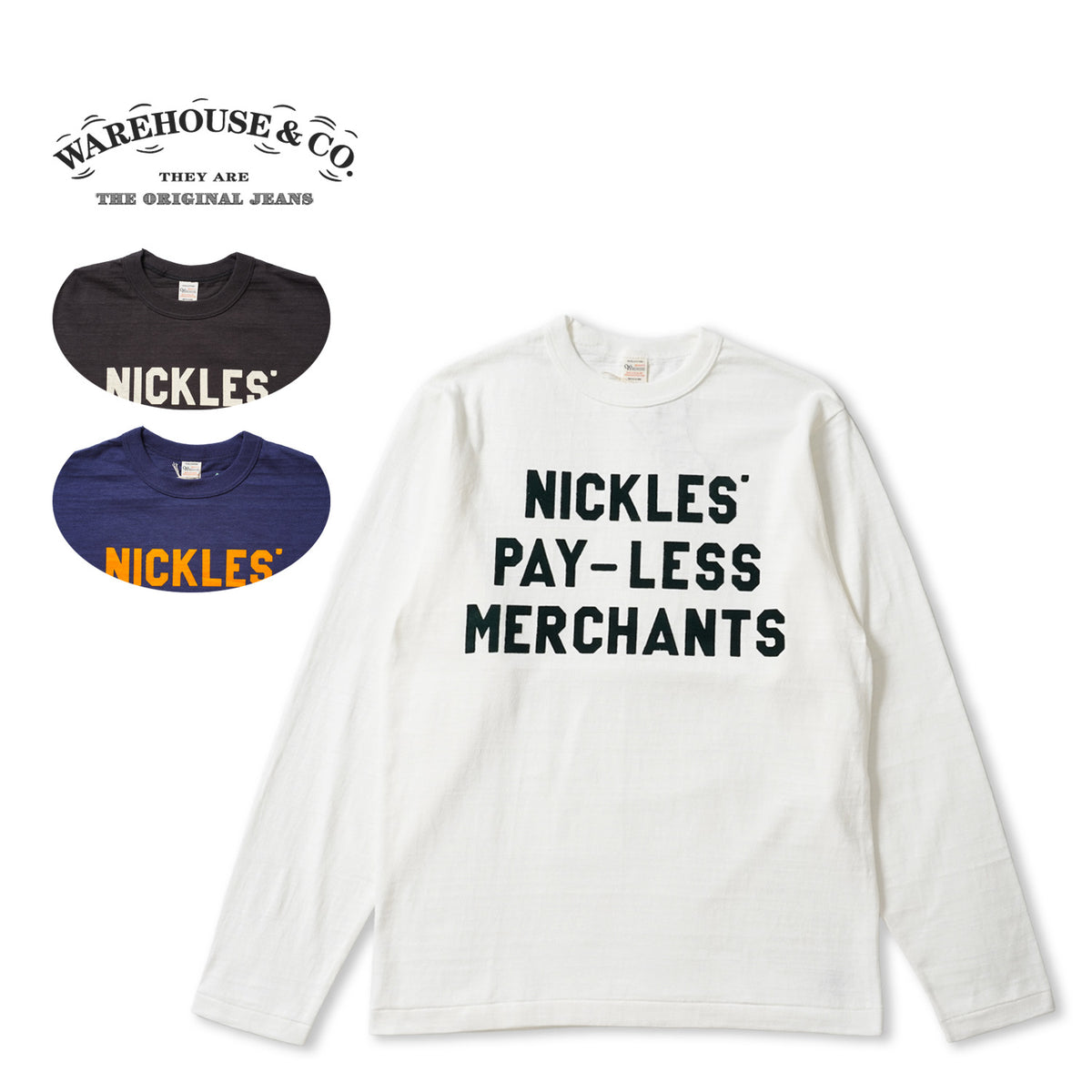 WAREHOUSE ウエアハウス 長袖 Tシャツ Lot 5906 "NICKLES" 5906-NICKLES(26AW)