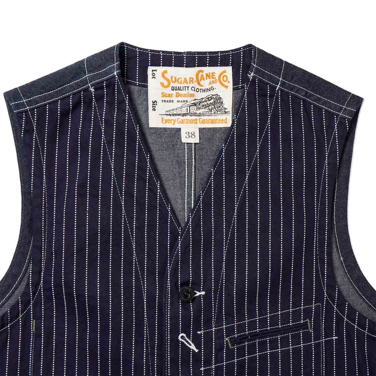 SUGAR CANE シュガーケーン ベスト 9oz. WABASH STRIPE WORK VEST SC12654