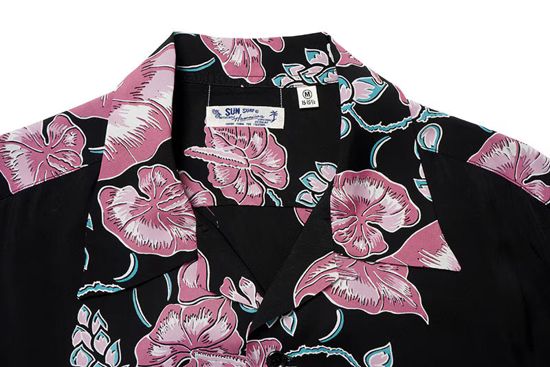 SUN SURF サンサーフ 半袖 アロハシャツ RAYON HAWAIIAN SHIRT “ISLAND FLOWER CHAIN” SS39425