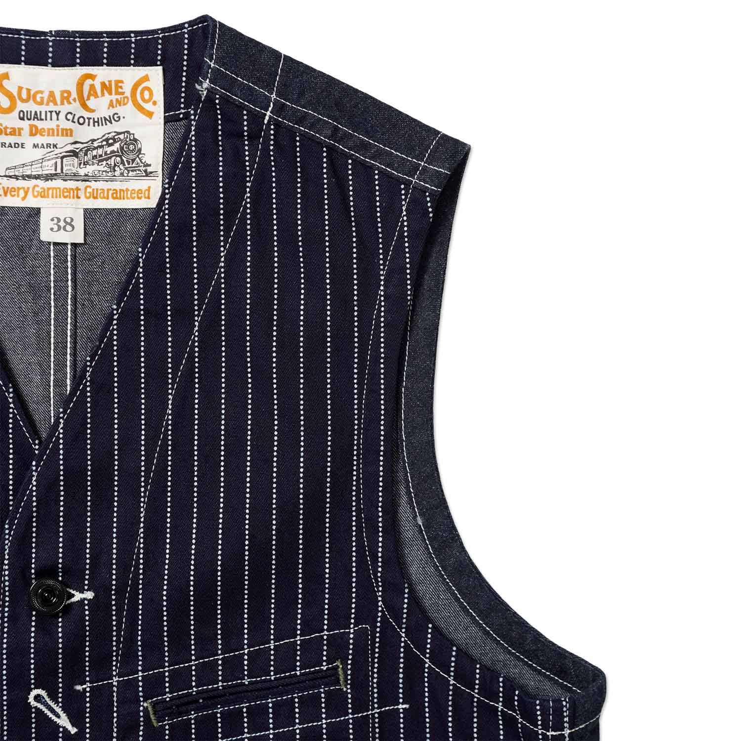 SUGAR CANE シュガーケーン ベスト 9oz. WABASH STRIPE WORK VEST