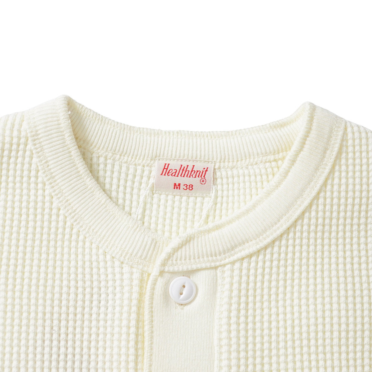Healthknit ヘルスニット 長袖 Tシャツ "スーパーヘビーワッフル ヘンリーネック長袖Tシャツ" 990