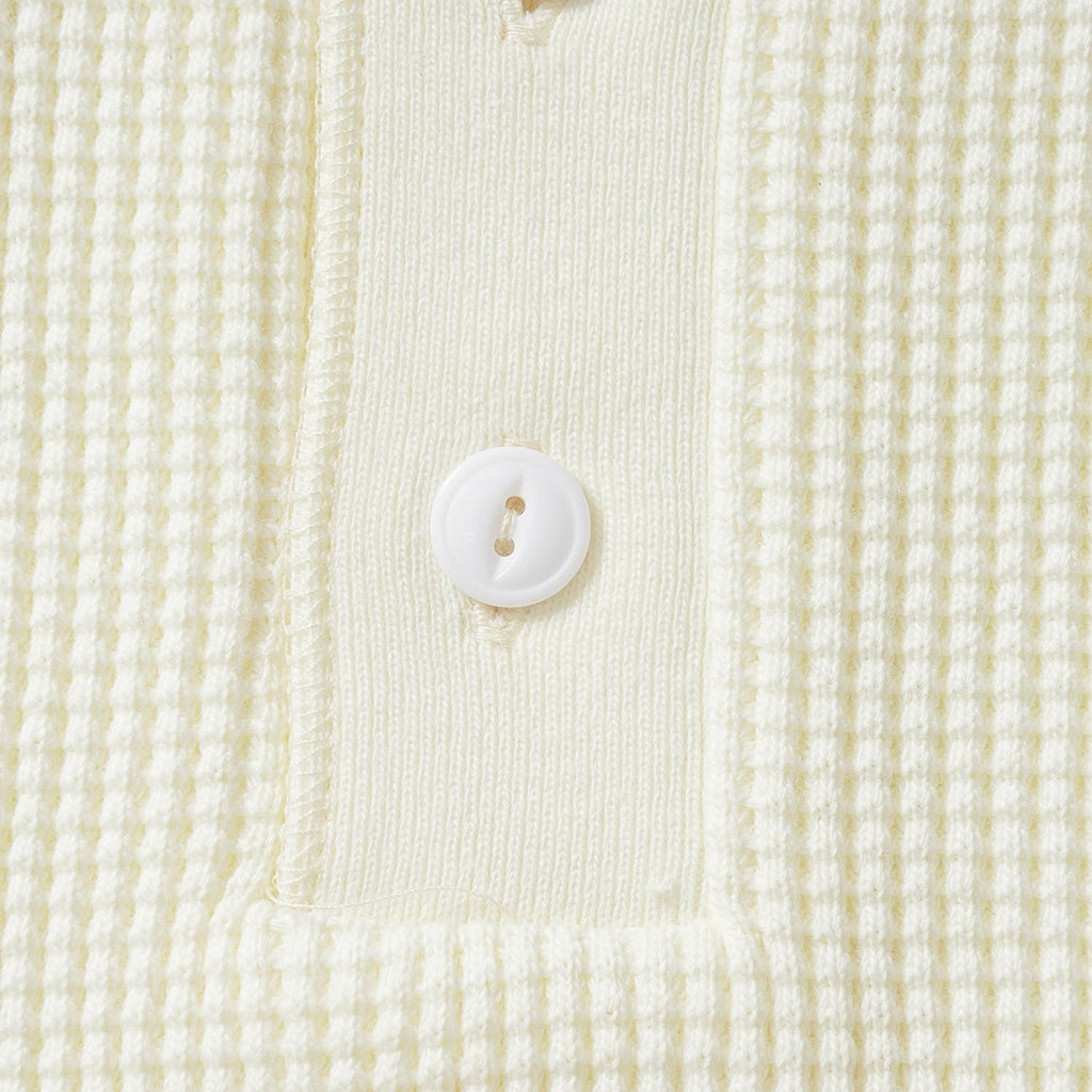 Healthknit ヘルスニット 長袖 Tシャツ "スーパーヘビーワッフル ヘンリーネック長袖Tシャツ" 990