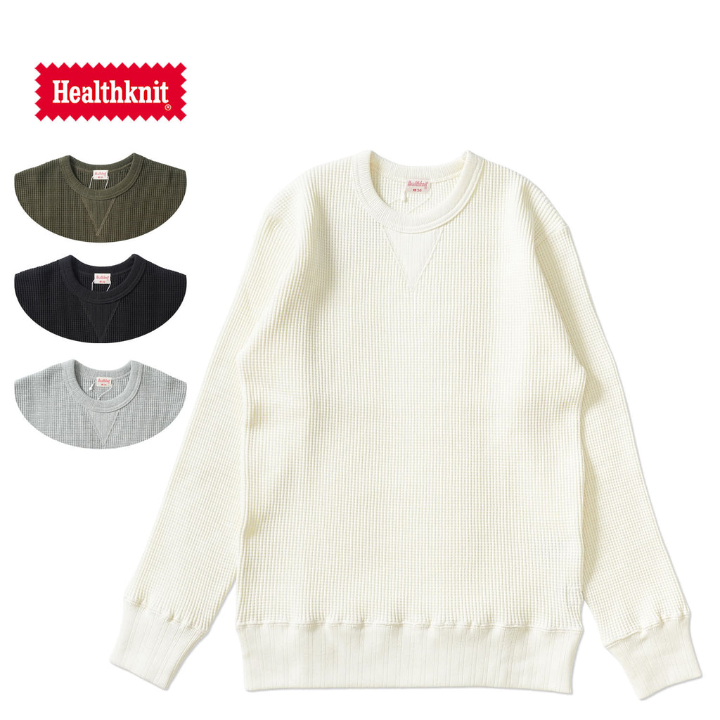 Healthknit ヘルスニット 長袖 Tシャツ "スーパーヘビーワッフル スウェットタイプ長袖Tシャツ" 993