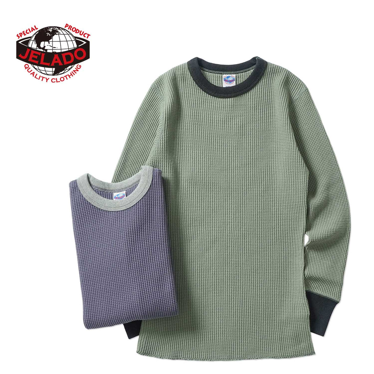 JELADO ジェラード 長袖 Tシャツ “Mega Thermal Crew Neck 2tone” AB23210