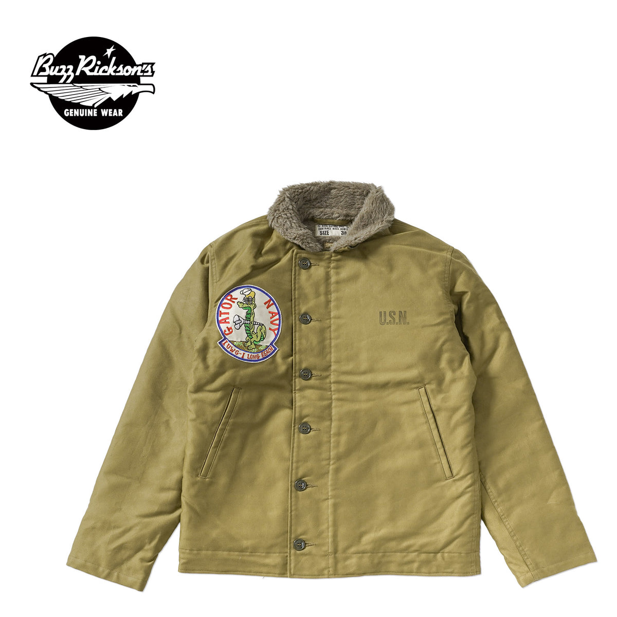 BUZZ RICKSON'S バズリクソンズ ジャケット Type N-1 KHAKI "NAVAL CLOTHING DEPOT DEMOTEX-ED GATOR NAVY" BR16014