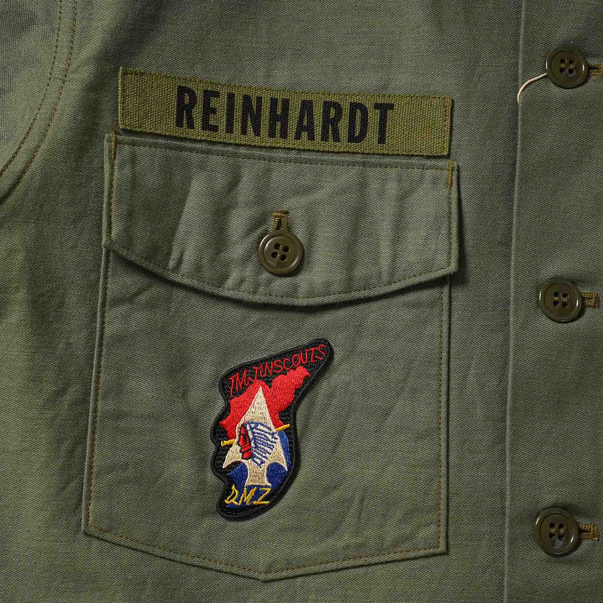 BUZZ RICKSON'S バズリクソンズ ジャケット SHIRT MAN'S COTTON SATEEN OLIVE GREEN SHADE107 "DEMILITARIZED ZONE" BR29586