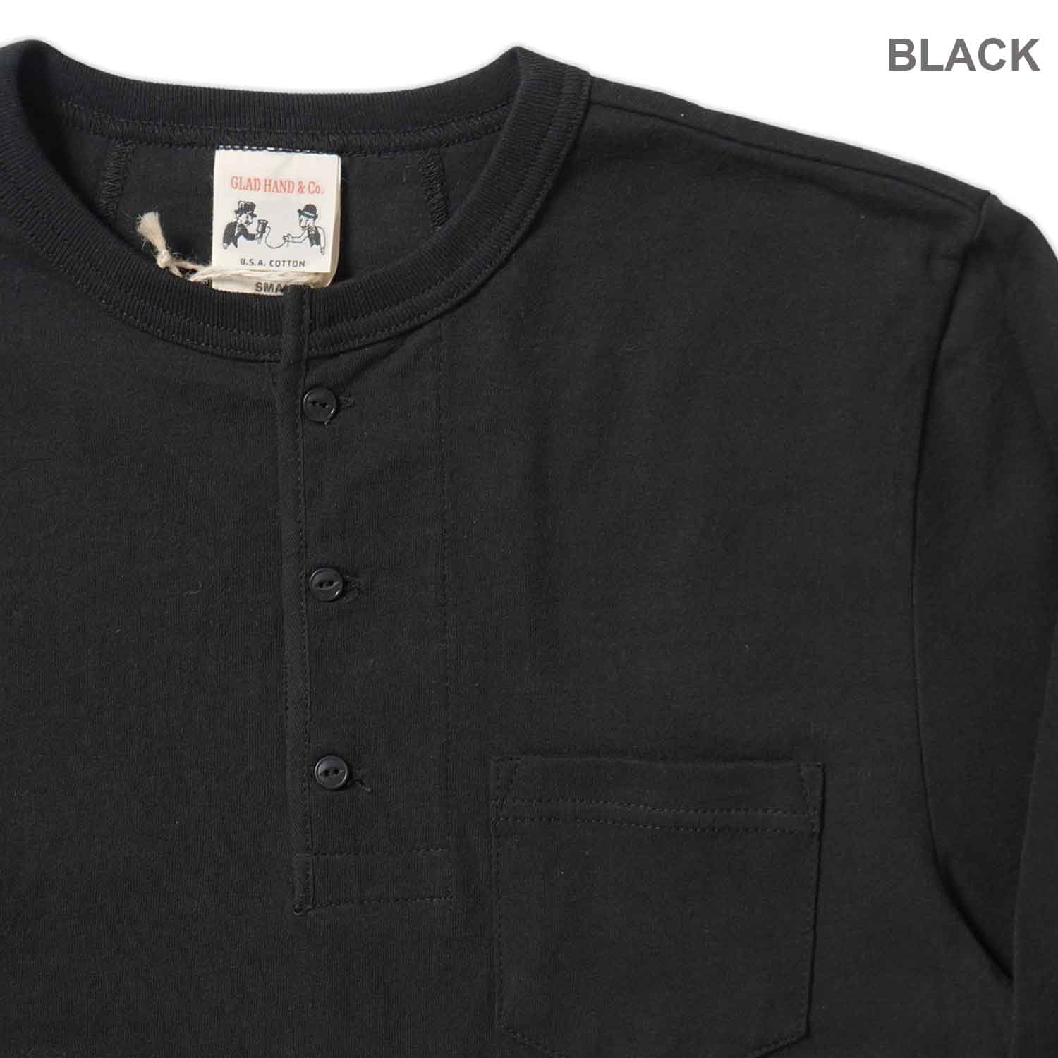 GLAD HAND グラッドハンド Tシャツ“STANDARD HENRY POCKET L/S T