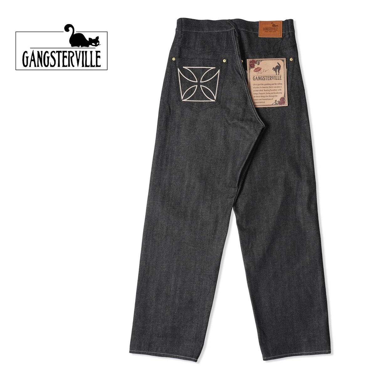 GANGSTERVILLE ギャングスタービル デニムパンツ “THUG - WIDE DENIM IRON CROSS” GSV9904
