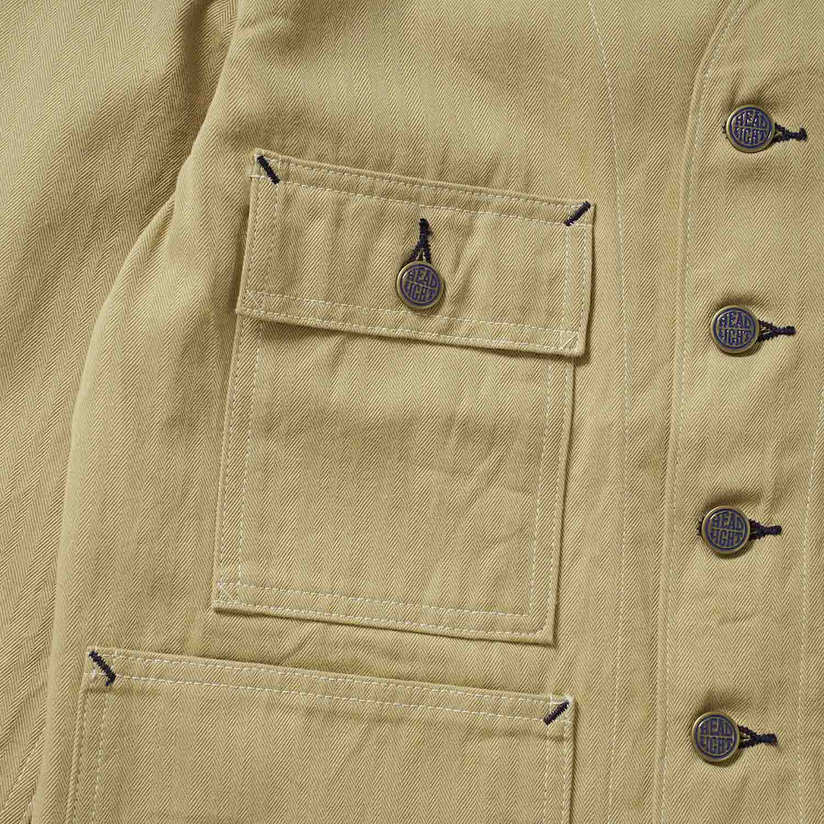 HEADLIGHT ヘッドライト ジャケット "10oz. RANDOM HBT WORK VEST" HD15909