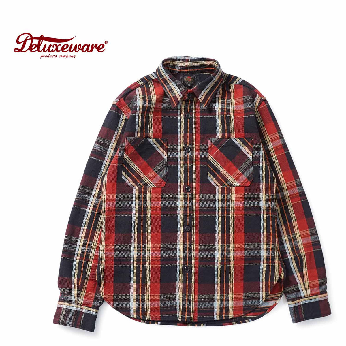 DELUXEWARE デラックスウエア 長袖 シャツ “50S BLACK&RED” HV-62