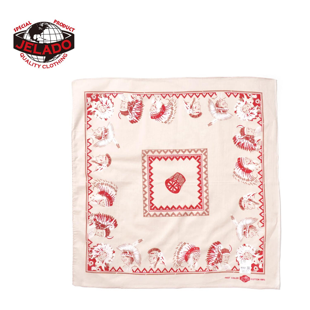 JELADO ジェラード バンダナ "Native American Chief Pattern Selvedge Bandana" JDG94649
