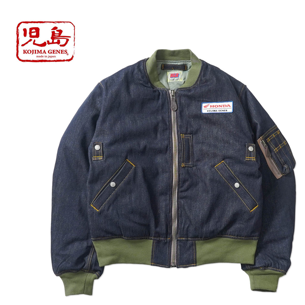 児島ジーンズ デニム ジャケット MA-1 "ホンダコラボ デニムMA-1 フライトジャケット by KGR" KGR-504H