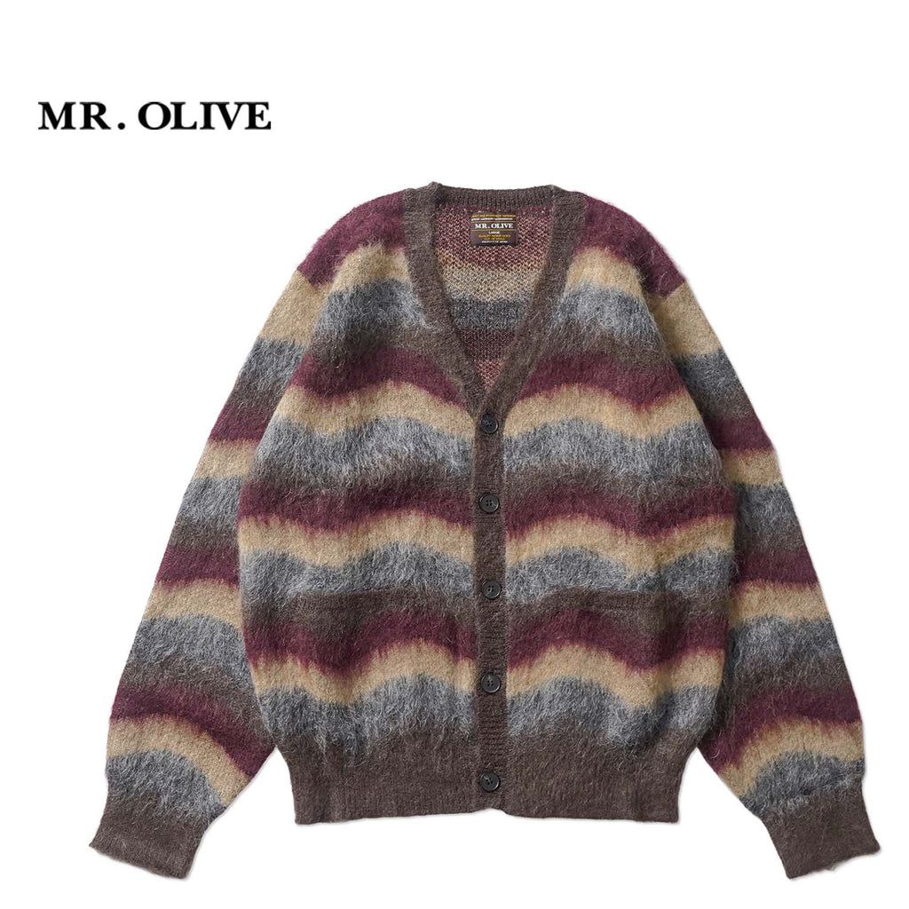 MR.OLIVE ミスターオリーブ モヘア カーディガン "WAVE BORDER MOHAIR / HERITAGE CARDIGAN" M263123