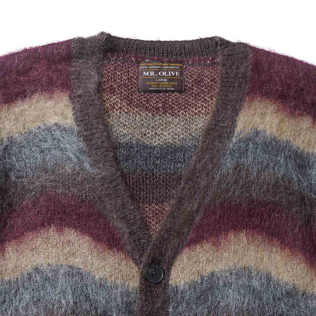 MR.OLIVE ミスターオリーブ モヘア カーディガン "WAVE BORDER MOHAIR / HERITAGE CARDIGAN" M263123