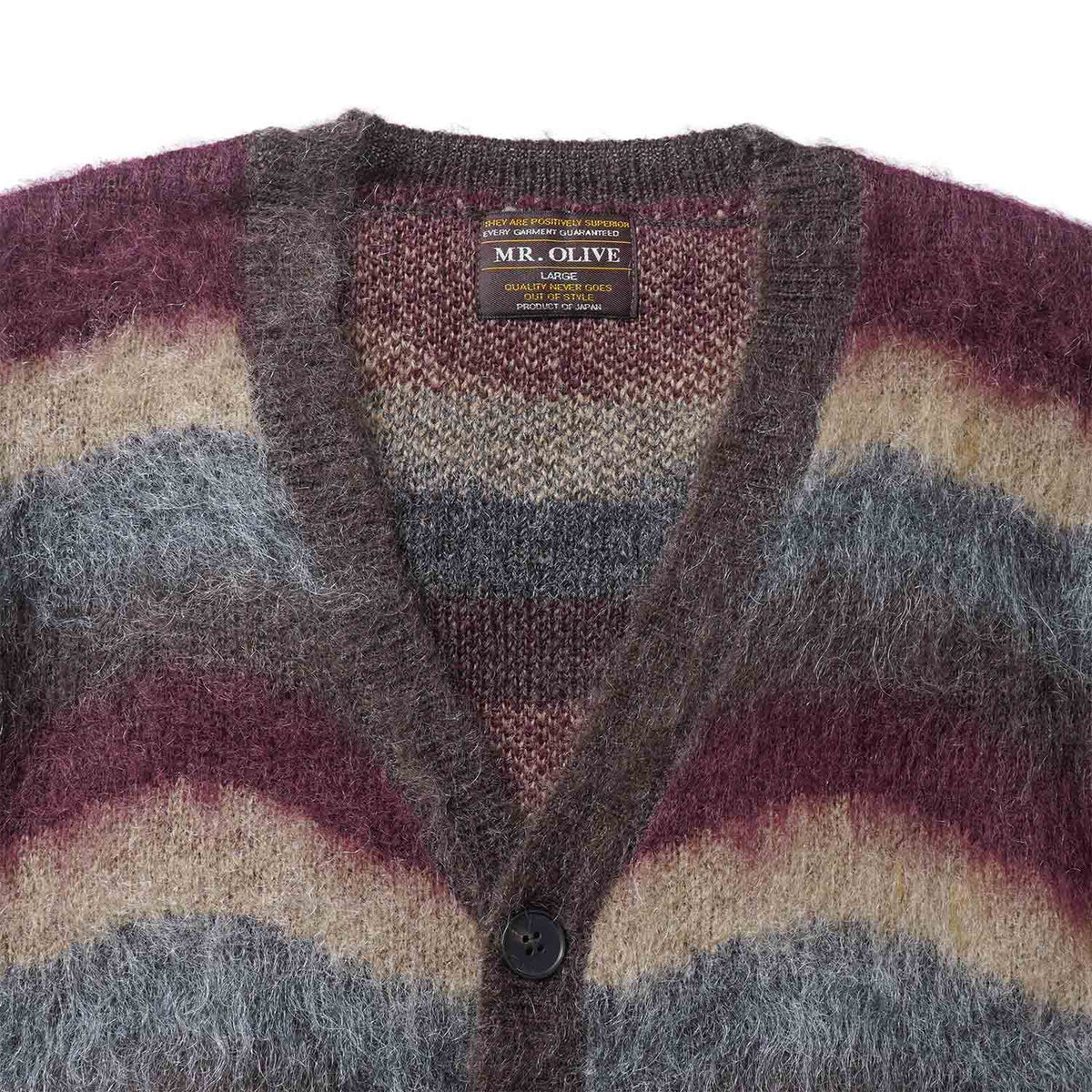 MR.OLIVE ミスターオリーブ モヘア カーディガン "WAVE BORDER MOHAIR / HERITAGE CARDIGAN" M263123