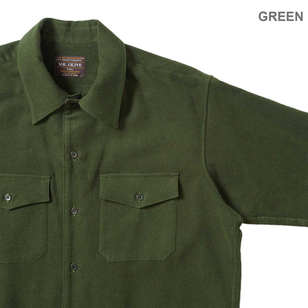 MR.OLIVE ミスターオリーブ 長袖シャツ "AIRY BRUSHED SATIN / CPO SHIRT" M263128