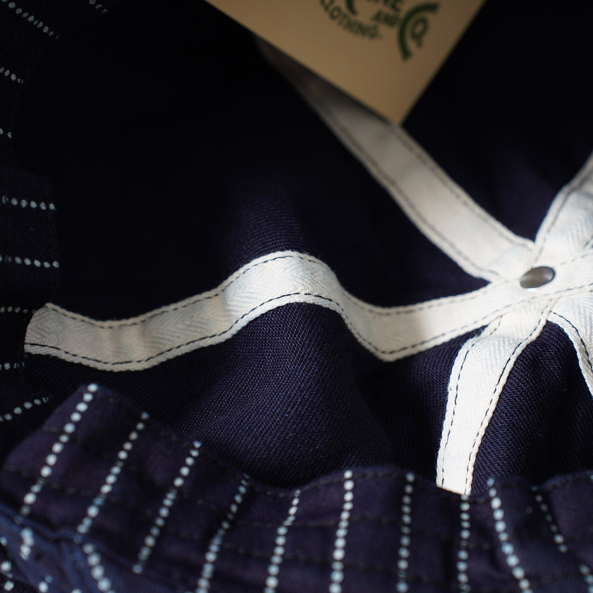 SUGAR CANE シュガーケーン 帽子 キャップ "9oz. WABASH STRIPE APPLEJACK CAP" SC02070