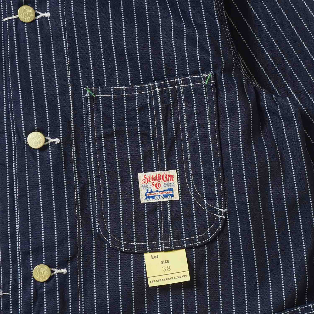 SUGAR CANE シュガーケーン　デニム カバーオール　"9oz. WABASH STRIPE WORK COAT"　SC15658