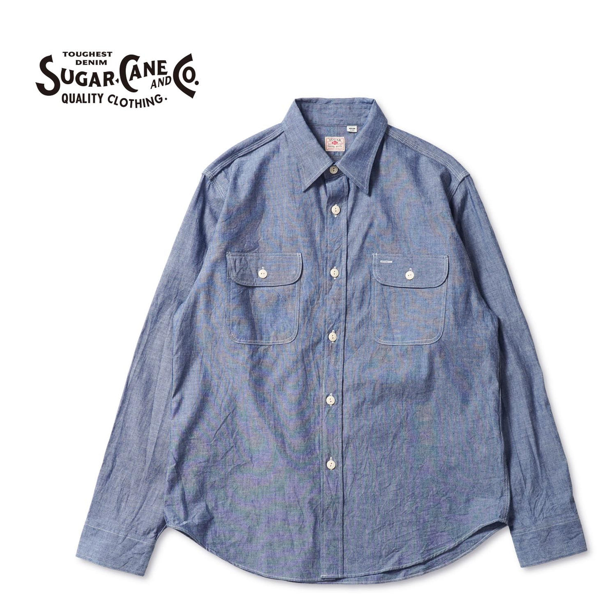 SUGAR CANE シュガーケーン 長袖 シャツ "BLUE CHAMBRAY WORK SHIRT" SC27850