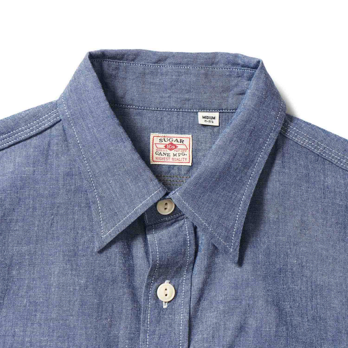 SUGAR CANE シュガーケーン 長袖 シャツ "BLUE CHAMBRAY WORK SHIRT" SC27850