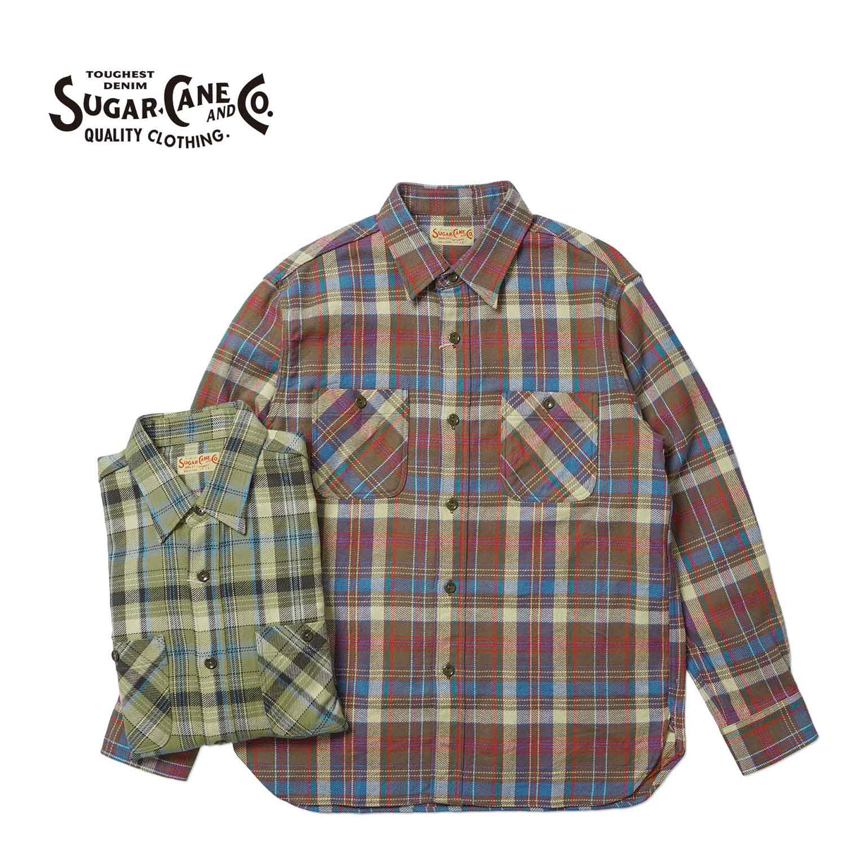 SUGAR CANE シュガーケーン 長袖 シャツ "TWILL CHECK WORK SHIRT" SC29780