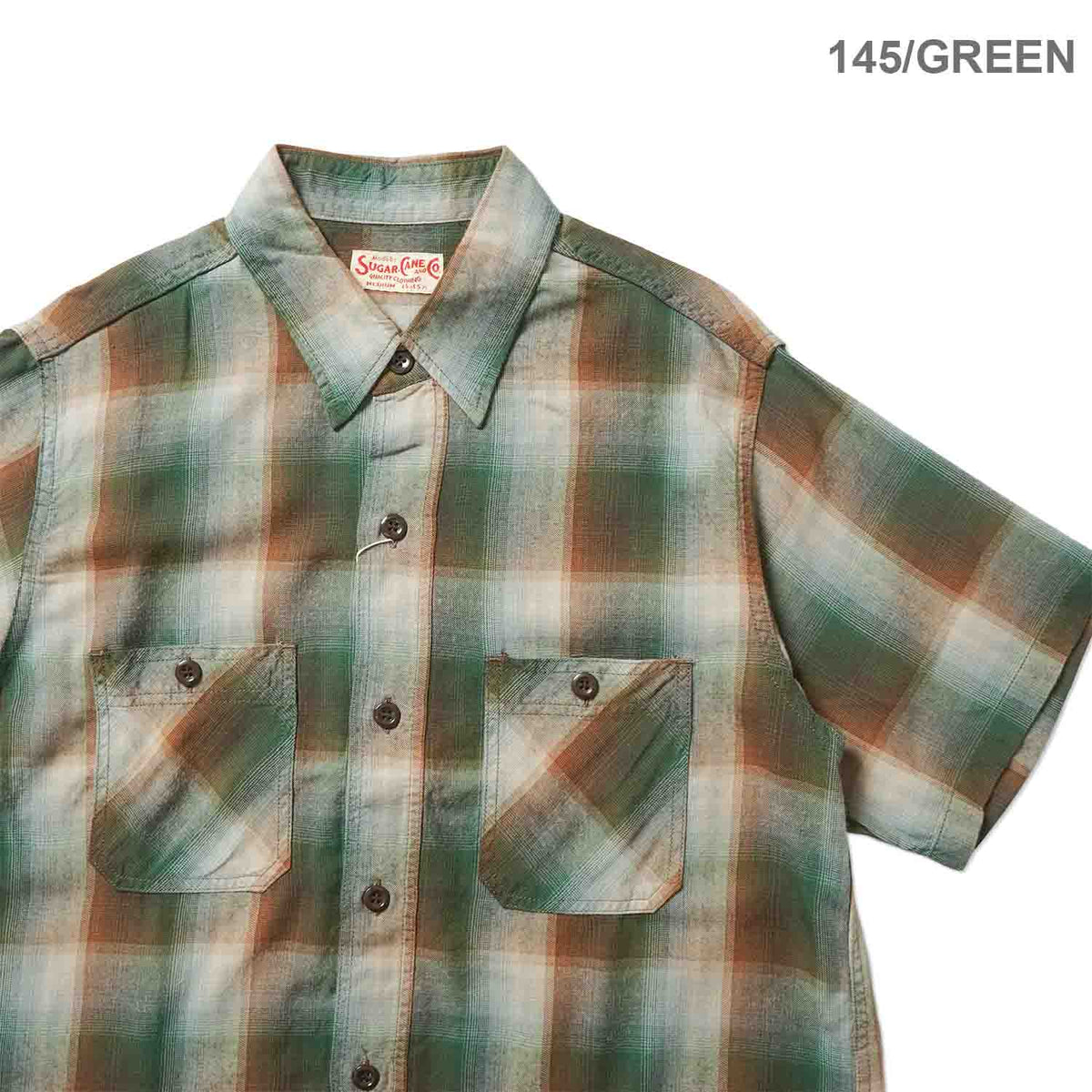 SUGAR CANE シュガーケーン 半袖シャツ “RAYON TWILL CHECK WORK SHIRT” SC39726