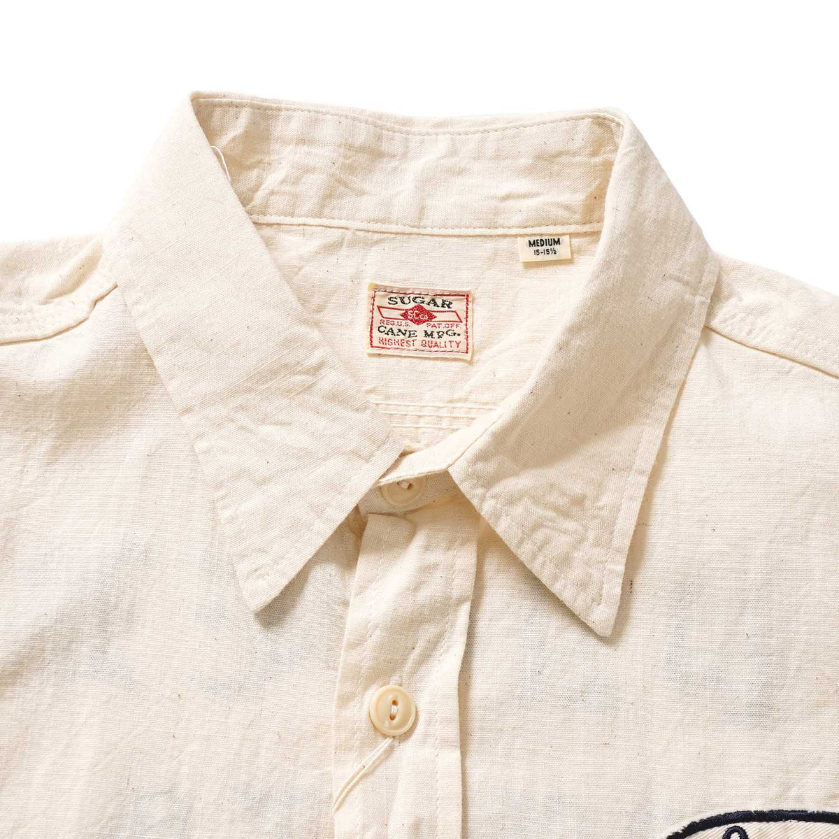 SUGAR CANE シュガーケーン 半袖シャツ “CHAMBRAY WORK SHIRT with CHAIN EMBROIDERED” SC39731