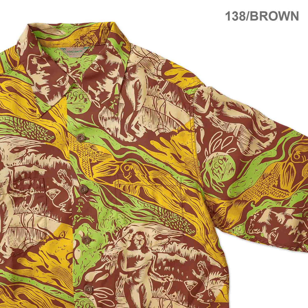 SUN SURF サンサーフ 長袖 アロハシャツ SUN SURF SPECIAL EDITION “GAUGUIN WOODCUT MYSTIC” (LONG SLEEVE) SS29674
