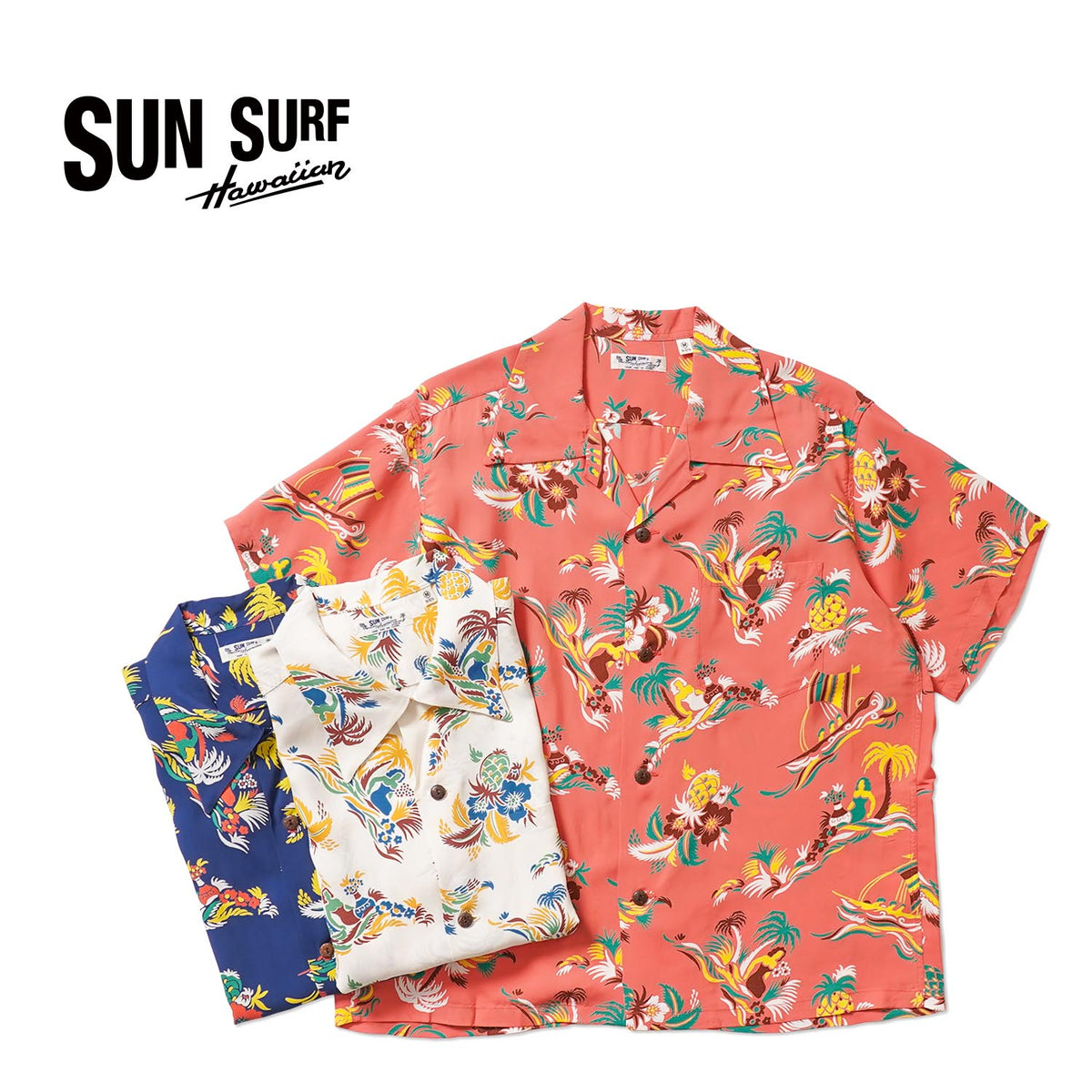 SUN SURF サンサーフ 半袖 アロハシャツ RAYON HAWAIIAN SHIRT “ISLAND TRIP” SS39620