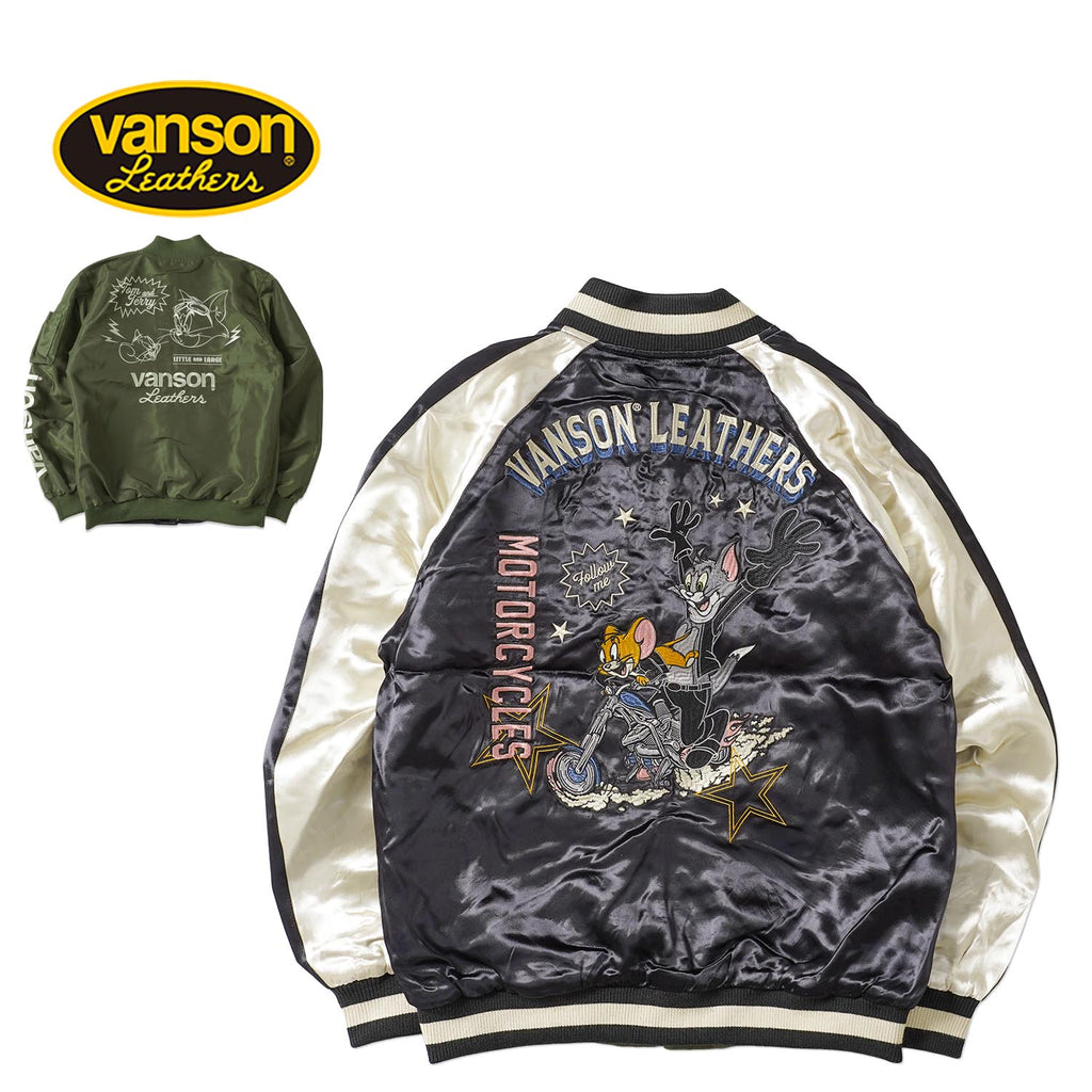 VANSON バンソン スカジャン TOM＆JERRY "サテン×ツイル リバーシブルスカジャン" TJV-2604