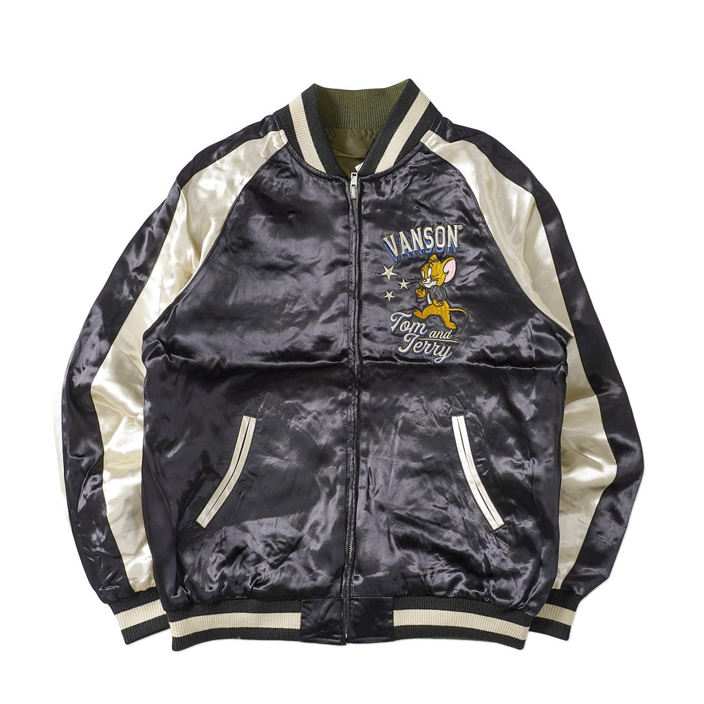 VANSON バンソン スカジャン TOM＆JERRY "サテン×ツイル リバーシブルスカジャン" TJV-2604