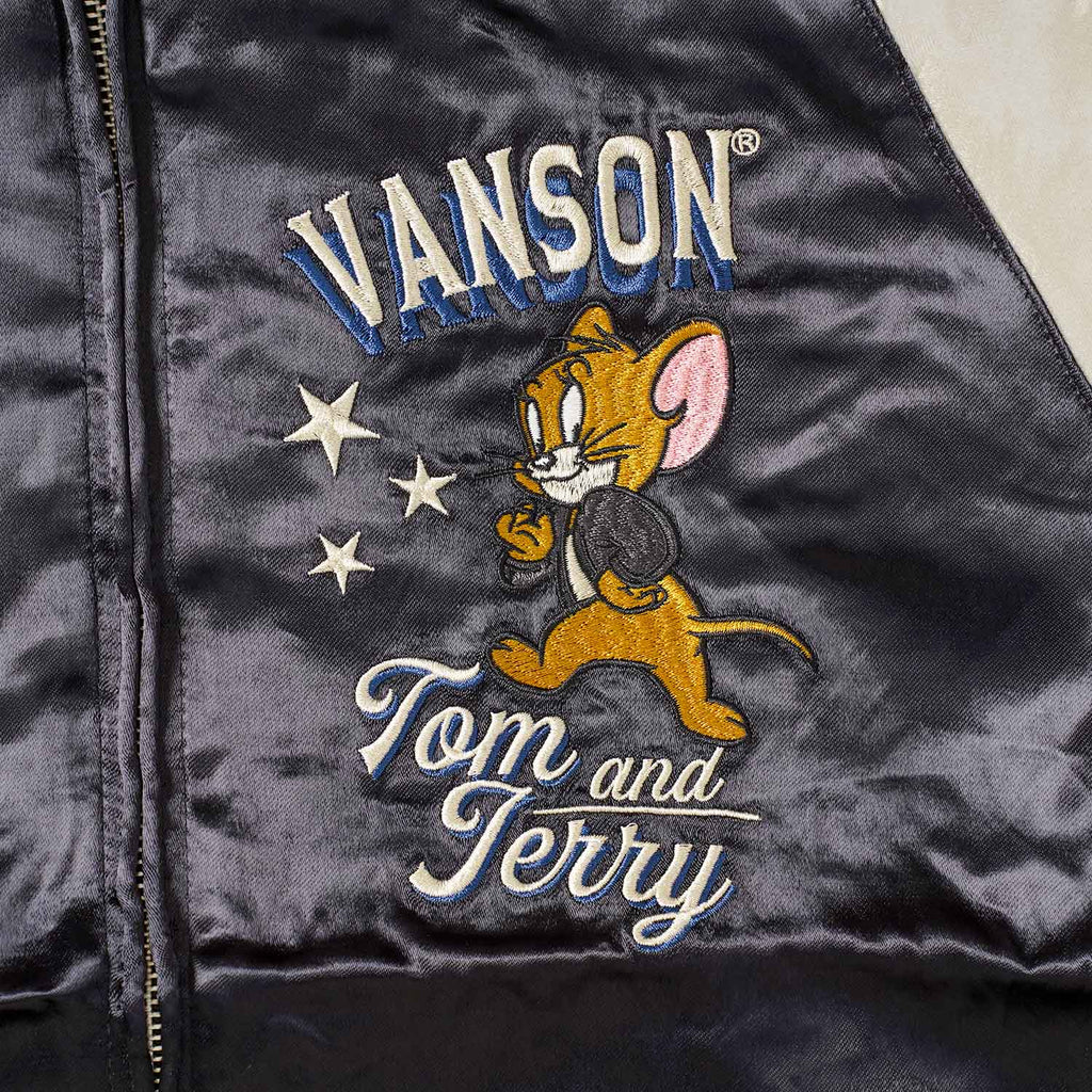 VANSON バンソン スカジャン TOM＆JERRY "サテン×ツイル リバーシブルスカジャン" TJV-2604