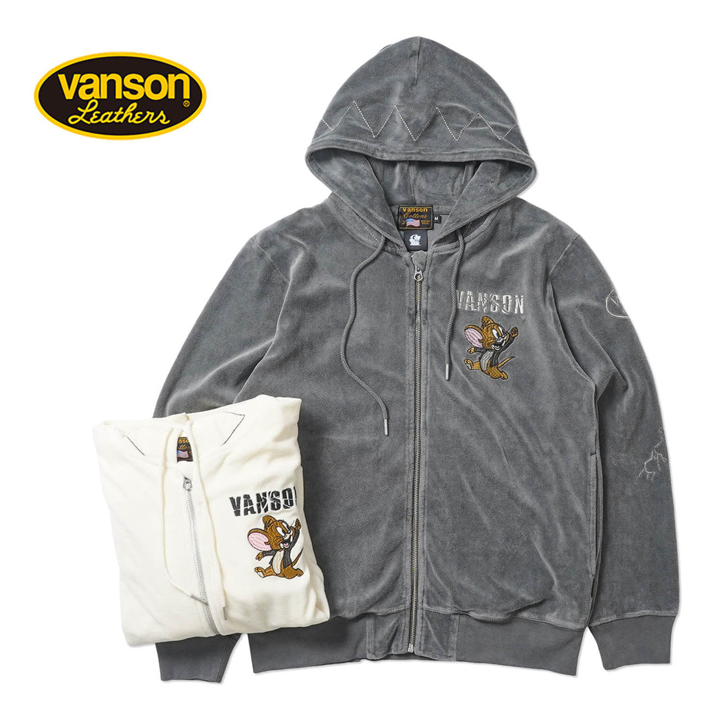 VANSON バンソン スウェット TOM＆JERRY "ベロア フルジップパーカー" TJV-2608