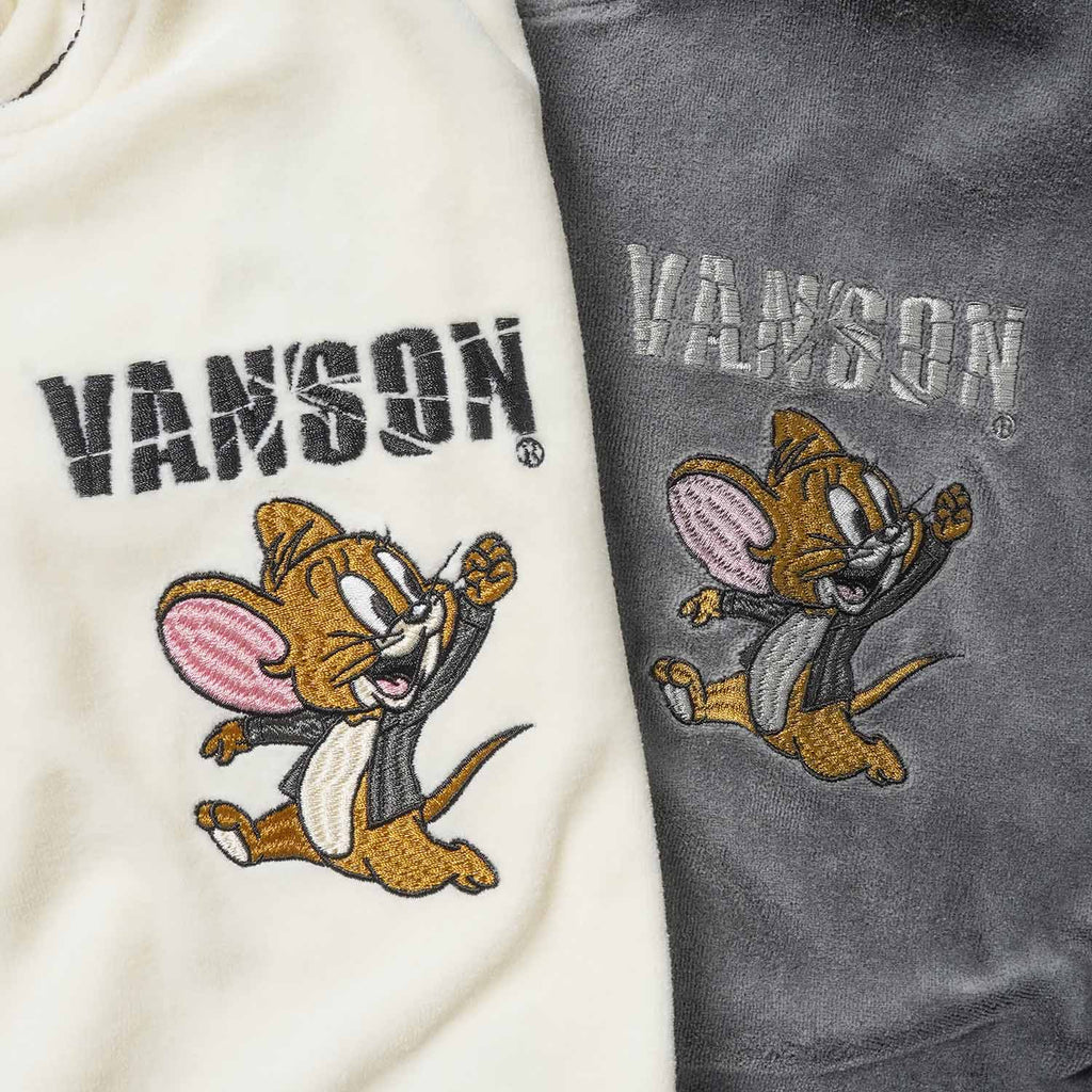 VANSON バンソン スウェット TOM＆JERRY "ベロア フルジップパーカー" TJV-2608
