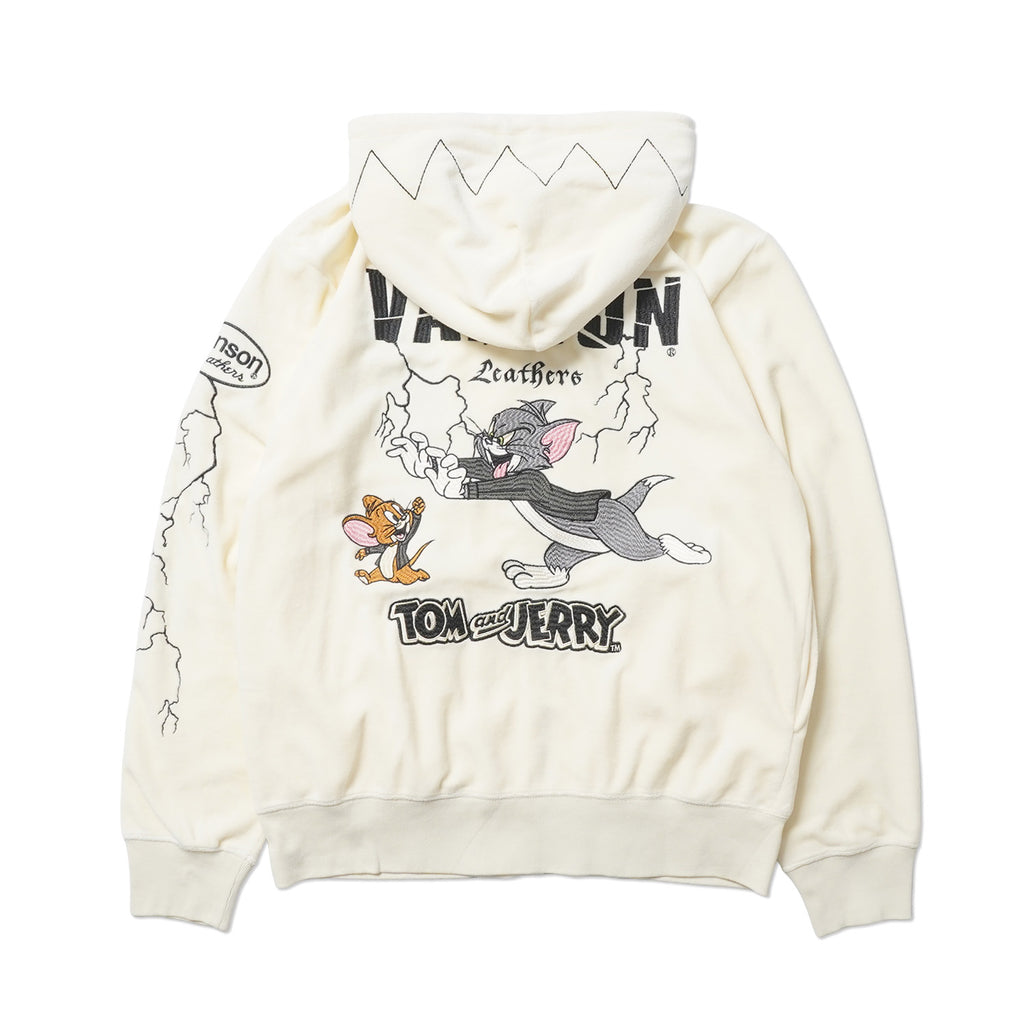 VANSON バンソン スウェット TOM＆JERRY "ベロア フルジップパーカー" TJV-2608